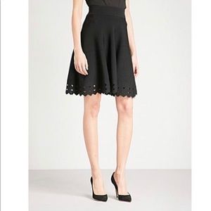 Maje Black June Cutout-hem Knitted Skirt